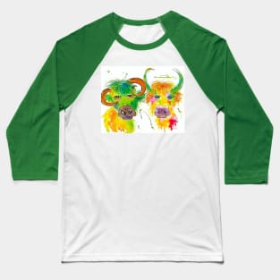 Quirky Colourful Bulls Baseball T-Shirt